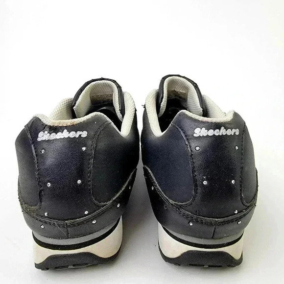 Vintage 2010 Skechers Black White Athletic Leather Running Tennis Shoes - 10 - Picture 7 of 10
